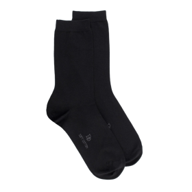 Chaussettes femme Soft Coton à bord souple - Noir | Doré Doré
