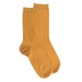 Chaussettes femme en coton doux et bord souple - Orange