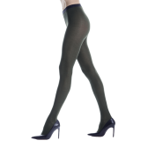 Collants en coton maille unie - Vert mélèze | Doré Doré