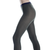 Collants en coton maille unie - Vert mélèze | Doré Doré