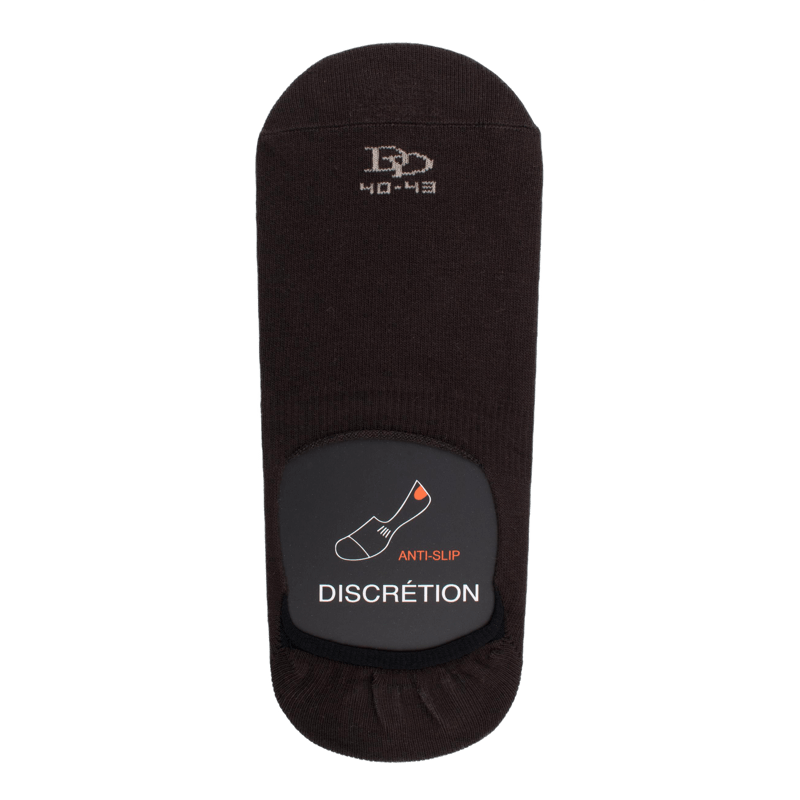 Chaussettes homme invisibles en coton égyptien - Marron Chocolat | Doré Doré