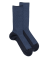 Chaussettes laine à motifs géométrique - Bleu marine