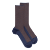Chaussettes laine à motifs géométrique – Marron et bleu