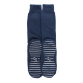 Chaussettes anti-dérapantes homme en coton - Bleu Caban | Doré Doré