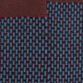Chaussettes homme en laine à motif à trois couleurs - Bleu corsaire & cacao | Doré Doré