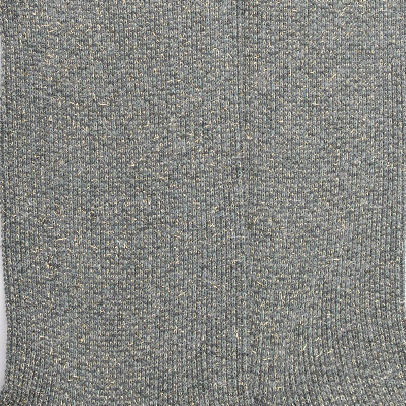 Chaussettes femme en laine et angora sans bord élastique effet brillant - Gris & cameleon | Doré Doré