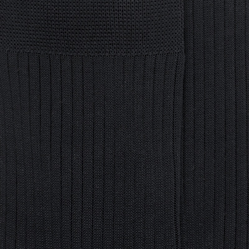 Chaussettes Homme côtelées en pur fil d'Ecosse - Noir | Doré Doré