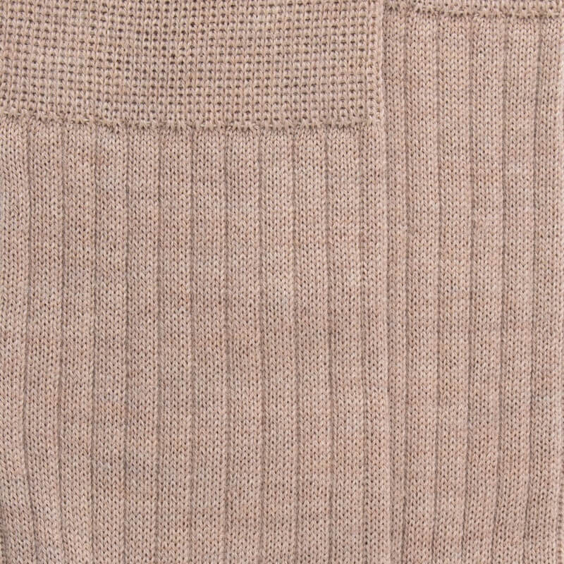 Chaussettes homme en laine mérinos côtelées - Beige | Doré Doré