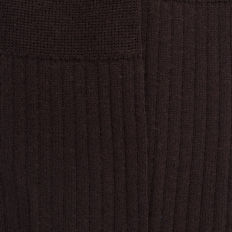 Chaussettes homme en laine mérinos côtelées - Marron | Doré Doré