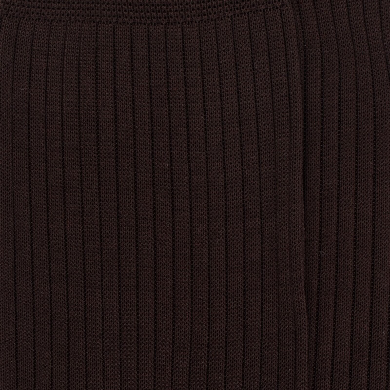 Chaussettes Homme côtelées en pur fil d'Ecosse - Marron | Doré Doré