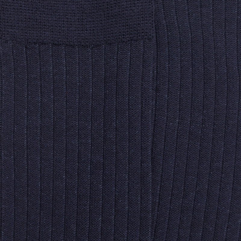 Chaussettes côtelé bicolores homme en laine et coton doux - Bleu marine | Doré Doré