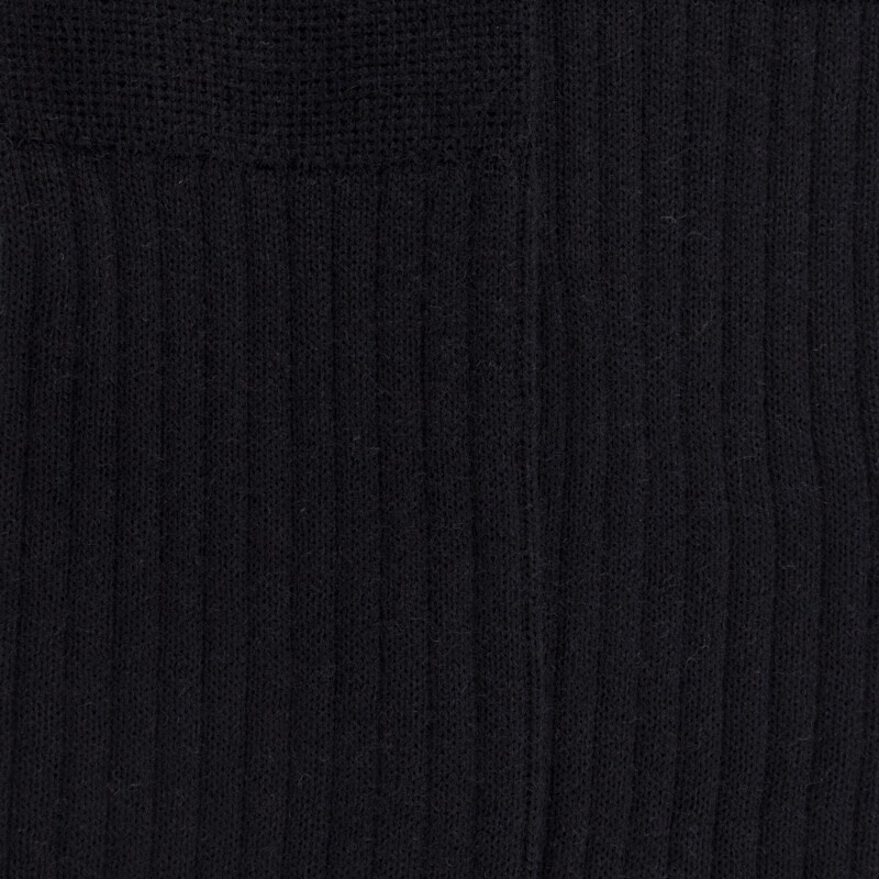 Chaussettes homme en 100% laine fine mérinos côtelées - Noir | Doré Doré