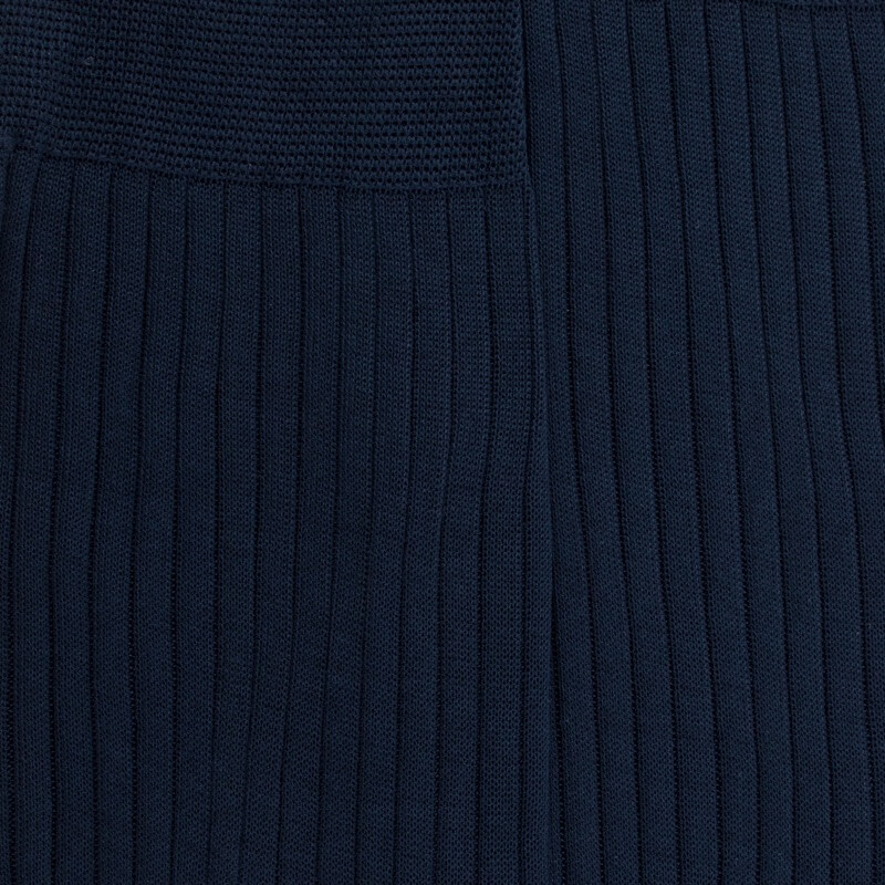 Chaussettes homme luxe en pur fil d'écosse extra fin - Bleu marine | Doré Doré