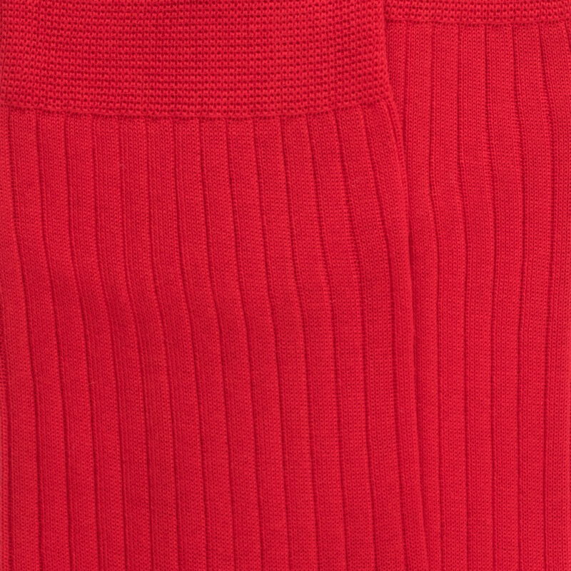 Chaussettes homme luxe en pur fil d'écosse extra fin - Rouge ponceau | Doré Doré
