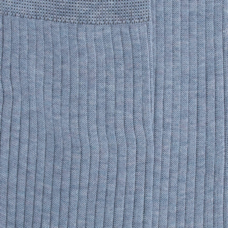 Chaussettes côtelées pour hommes en fil d'Ecosse 100% uni - Bleu Glacier | Doré Doré