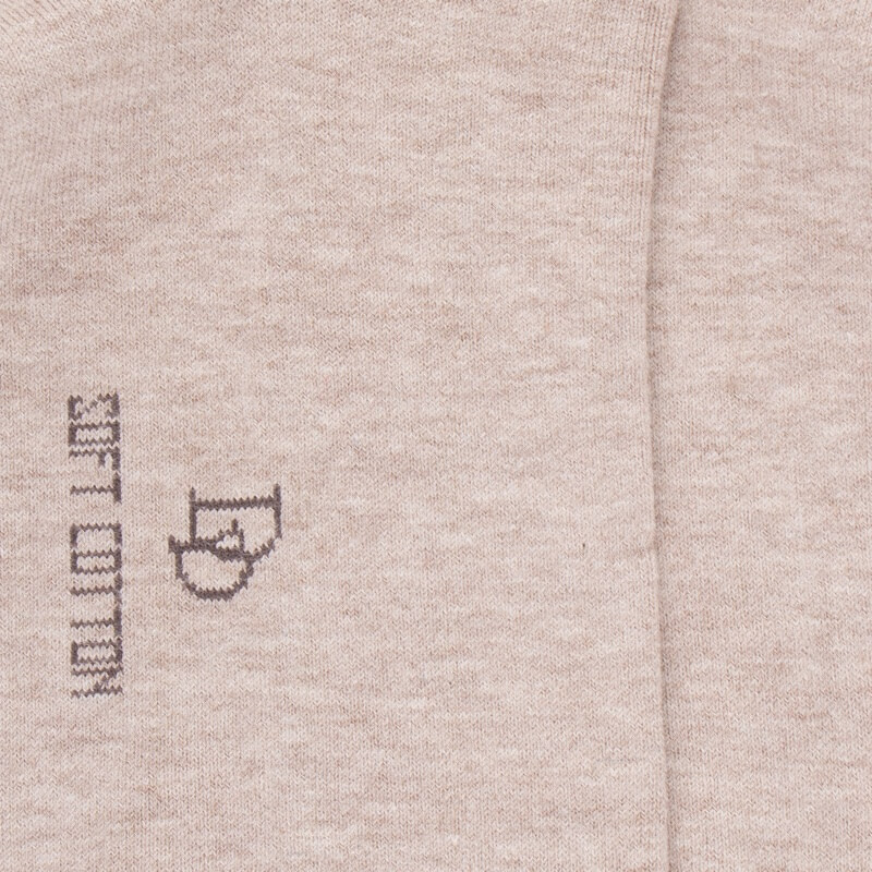 Socquettes courtes avec bord roulé en coton égyptien - Beige | Doré Doré