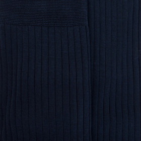 Mi-bas homme luxe 100% fil d'Ecosse extra fin - Bleu marine | Doré Doré