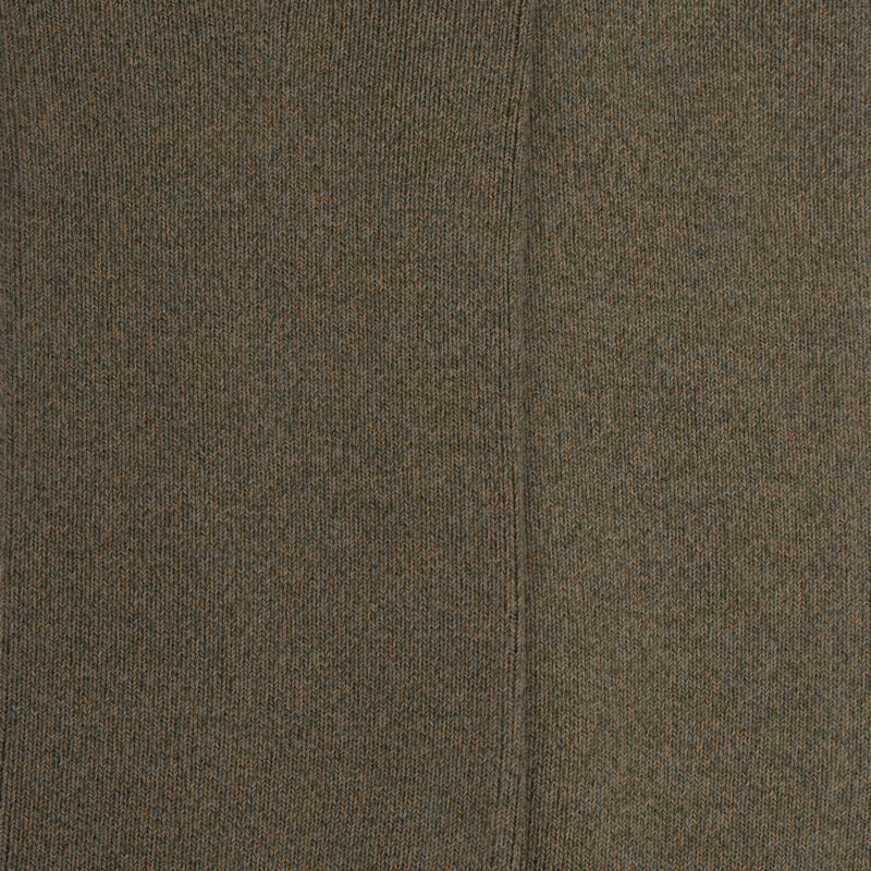 Chaussettes homme à côtes sans bord élastique en coton égyptien - Kaki | Doré Doré