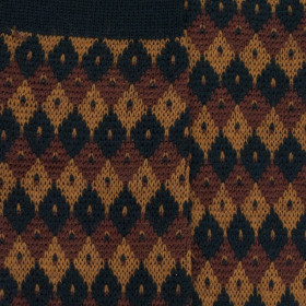 Chaussettes en laine à losanges tricolores - Vert | Doré Doré