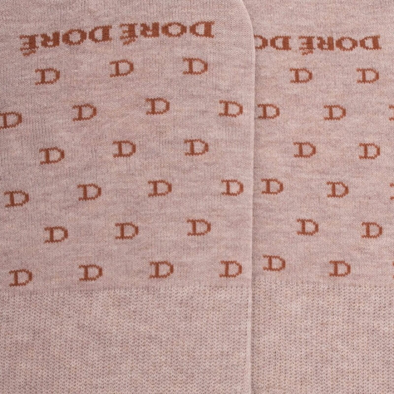 Chaussettes homme invisibles en fil d'Écosse à motifs "DD" - Beige Sable | Doré Doré