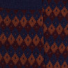 Chaussettes en laine à losanges tricolores - Bleu | Doré Doré