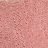 Socquettes femme ajourées en fil d'Écosse avec bord-côte contrasté effet brillant  - Rose Praline | Doré Doré
