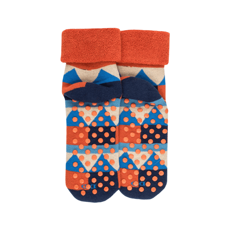Chaussettes en coton à motifs géométriques pour enfants - Bleu Voilier | Doré Doré