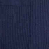 Chaussettes en laine unie côtelée pour femmes - Bleu Caban | Doré Doré