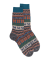 Chaussettes homme en laine à motif de Noël - Gris Bourrasque & Bleu golfe