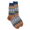 Chaussettes homme en laine à motif de Noël - Vert lichen | Doré Doré