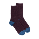 Chaussettes femme en laine polaire - Bordeaux & Bleu saphir | Doré Doré