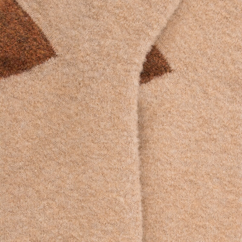 Chaussettes femme en laine polaire - Beige Désert & Orange écureuil | Doré Doré
