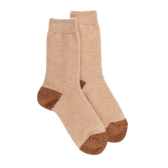 Chaussettes femme en laine polaire - Beige Désert & Orange écureuil | Doré Doré