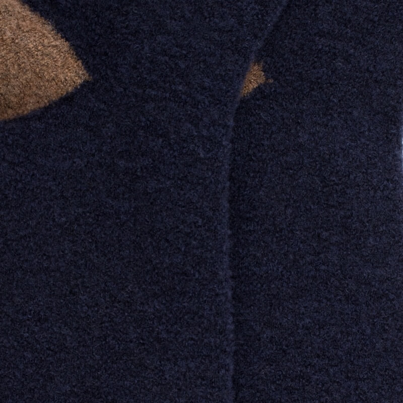 Chaussettes femme en laine polaire - Bleu marine & Beige seigle | Doré Doré