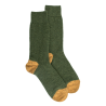 Chaussettes homme en laine polaire - Vert Campagne & Jaune Pissenlit