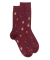 Chaussettes homme en coton à motif chats - Aubergine