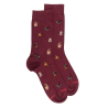Chaussettes homme en coton à motif chats - Aubergine