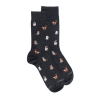 Chaussettes homme en coton à motif chats - Gris anthracite