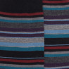 Chaussettes homme en coton à rayures fines multicolores - Noir & Rouge pommard | Doré Doré