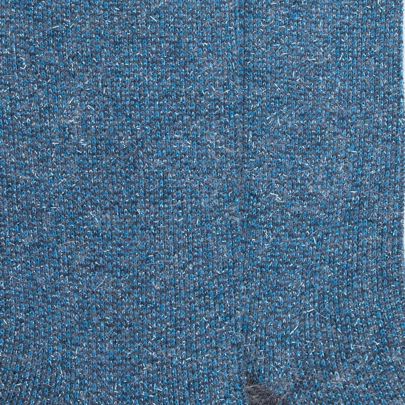 Chaussettes femme en laine et angora sans bord élastique effet brillant - Bleu pêcheur & Violet | Doré Doré