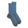 Chaussettes femme en laine et angora sans bord élastique effet brillant - Bleu pêcheur & Violet