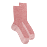 Chaussettes femme en laine et angora sans bord élastique effet brillant - Provence & Rouge amarante | Doré Doré