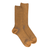 Chaussettes homme à côtes sans bord élastique en laine - Safran & Bleu Port | Doré Doré