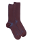 Chaussettes homme à côtes sans bord élastique en laine - Aubergine