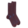 Chaussettes homme à côtes sans bord élastique en laine - Aubergine
