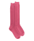 Mi-bas femme en laine et cachemire à motif torsadés - Rose antique