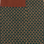 Chaussettes homme en laine à motif à trois couleurs - Gris-vert Fer & Orange écureuil | Doré Doré