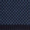 Écharpe pour homme en laine vierge à motifs rectangulaires bicolores. - Bleu marine foncé & Bleu armée | Doré Doré