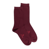 Chaussettes femme fines en coton égyptien - Aubergine | Doré Doré