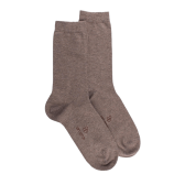 Chaussettes femme fines en coton égyptien - Blanc Grive | Doré Doré